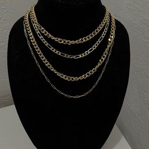 4 piece gold chain necklace set